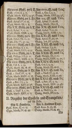 II. Register der Episteln und Evangelien/ ...