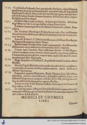Medici Et Chymici Libri.