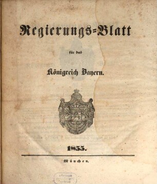 Regierungsblatt für das Königreich Bayern. 1855