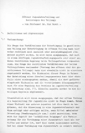 0d-36, Offener Jugendstrafvollzug und Lockerungen des Vollzugs