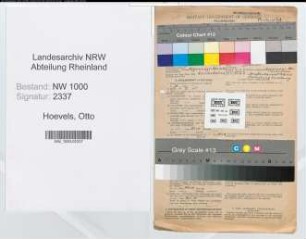 Entnazifizierung Otto Hoevels, geb. 18.01.1888 (Beamter)