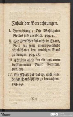 Inhalt der Betrachtungen.