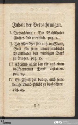 Inhalt der Betrachtungen.