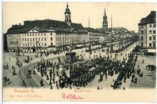 Dresden. Hauptstraße und Goldener Reiter