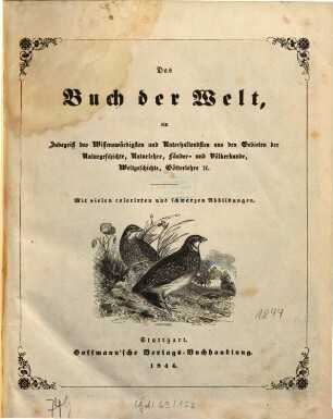 Buch der Welt : illustrirtes Volksblatt. 1844, 1844