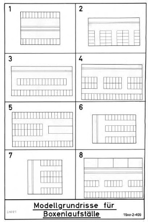 Modellgrundrisse für Boxenlaufställe (Leitsätze, Vorschlag 3 b)