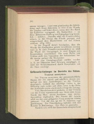 Gefässunterbindungen im Bereiche des Halses. Truncus anonymus.