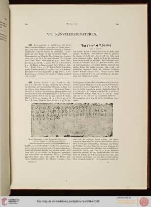 VIII. Künstlersignaturen (Nr. 629-648)