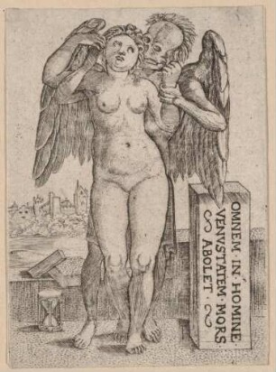 Der Tod und die stehende nackte Frau
