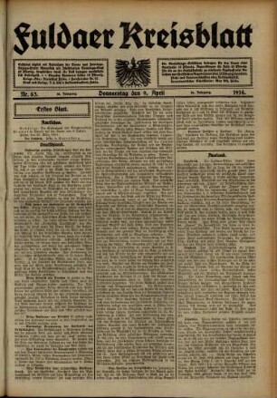 Ausgabe vom Donnerstag, den 09. April 1914.