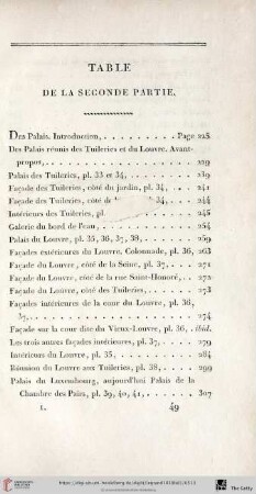 Table de la seconde partie