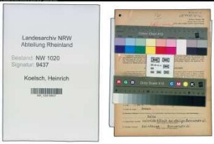 Entnazifizierung Heinrich Koelsch , geb. 10.08.1880 (Fabrikant)
