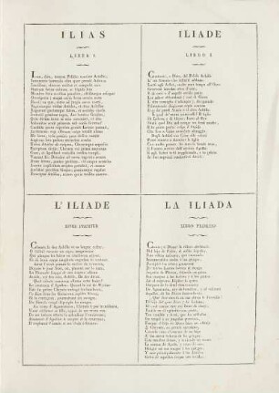 Ilias / Iliade / L'Iliade / La Iliada