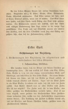 Erster Theil. Erscheinungen der Anziehung