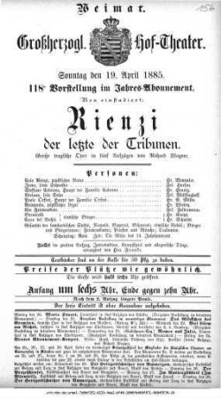 Rienzi der letzte der Tribunen