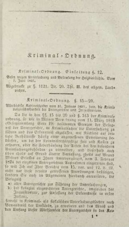 Kriminal-Ordnung.