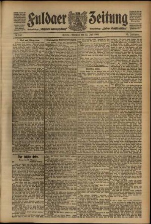 Erste Ausgabe vom Mittwoch, den 22. Juli 1908.