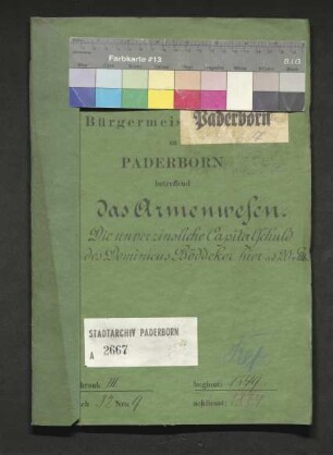 Kapitalschulden des Dominicus Böddeker zu Paderborn über 20 Taler