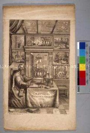 Didactica Opera von Johann Amos Comenius - Titelblatt mit Porträt des Autors (Nachdruck)