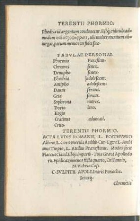 Terentii Phormio.