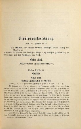 Civilprozeßordnung für das Deutsche Reich nebst dem Einführungsgesetze vom 30. Januar 1877