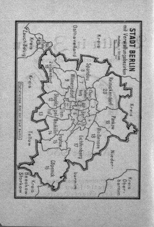 Karte: Stadt Berlin mit Verwaltungsbezirken