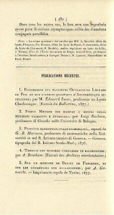 Publications récentes.