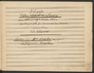 Partitur des III.ten Orchesters
