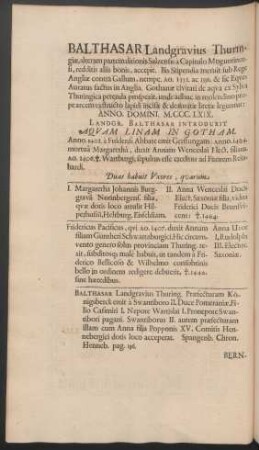 Balthasar Landgravius Thuringiae, ...
