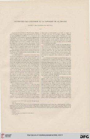 8: Recherches sur l'histoire de la tapisserie en Allemagne d'après des documents inédits, [3]