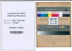 Entnazifizierung Walter Baecker , geb. 15.08.1903 (Bueroangest.)