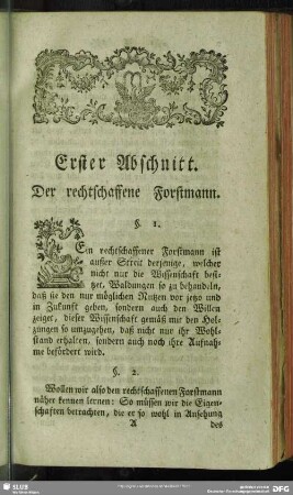 Erster Abschnitt. Der rechtschaffene Forstmann