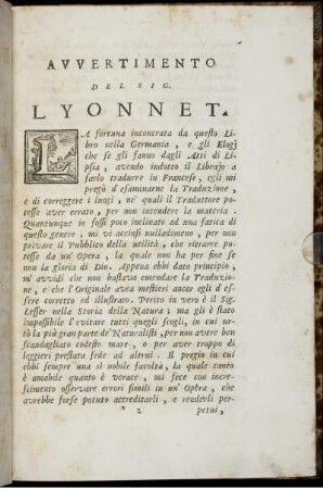 Avvertimento Del Sig. Lyonnet.