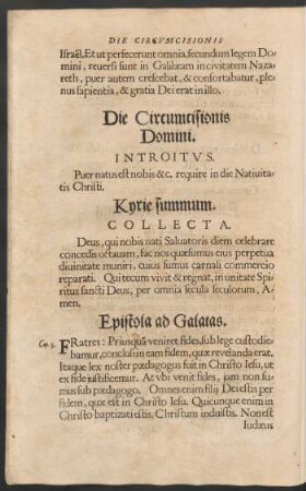 Die Circumcisionis Domini.