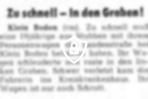 Zu schnell - In [Name maskiert]