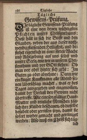Tägliche Gewissens-Prüfung. - Thomä von Kempis Todes-Betrachtung, ...