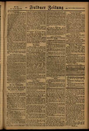 Zweite Ausgabe vom Samstag, den 23. April 1921.