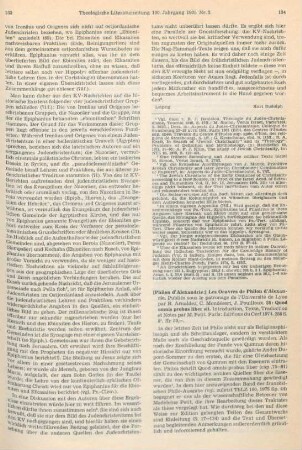 134-136 [Rezension] Philon d'Alexandrie, Les Oeuvres de Philon d'Alexandrie