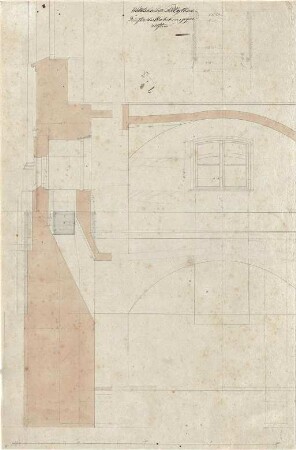 Gärtner, Friedrich von; München; Wittelsbacherpalast - Unterbau - Fenster West (Schnitt)