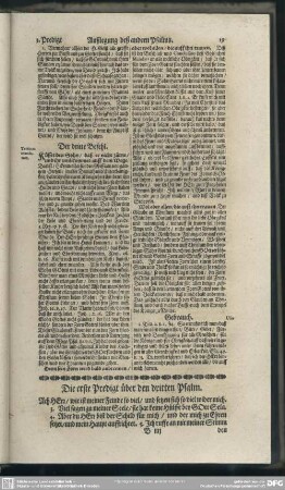 Die Predigten über den dritten Psalm