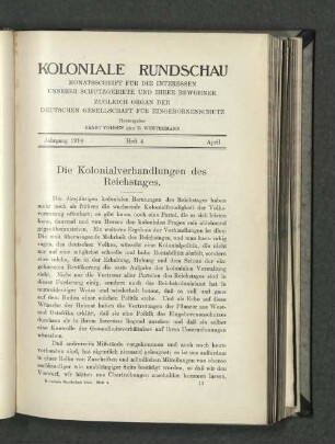 Kolonialverhandlungen des Reichstages.