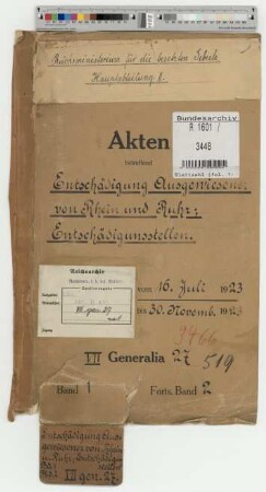 Entschädigung Ausgewiesener von Rhein und Ruhr: Entschädigungsstellen: Bd. 1