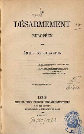 Le désarmement européen