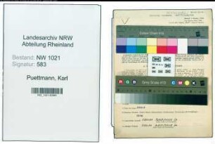 Entnazifizierung Karl Puettmann , geb. 30.03.1897 (Wandergewerbe)
