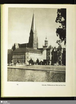 Schwerin, Pfaffenteich mit Blick auf den Dom