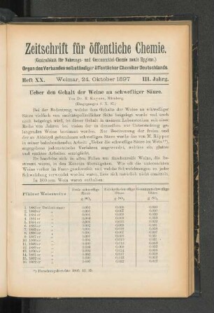Heft XX. Weimar, 24. Oktober 1897