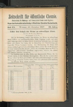 Heft XX. Weimar, 24. Oktober 1897
