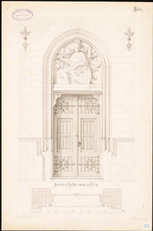 Rathaus, Köln Umbau: Haustür