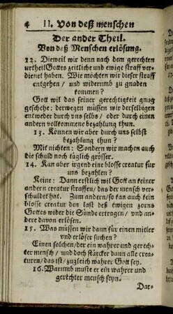 Der ander Theil. Von deß Menschen erlösung.