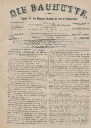 No 3. Frankfurt a. M., den 17. Januar 1920. 63. Jahrgang.